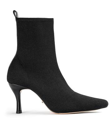 Tony Bianco Kossam Black Knit 8cm Ankle Boots Black | GMYEC24574