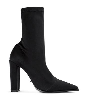 Tony Bianco Lila Black Lycra 10.3cm Ankle Boots Black | ZMYMJ27207