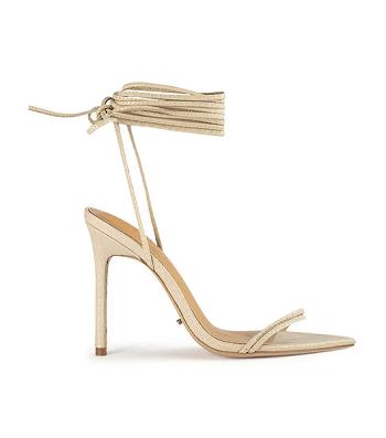 Tony Bianco Millie Vanilla Snake 10.5cm Strappy Heels Light Yellow | MYNEJ83533