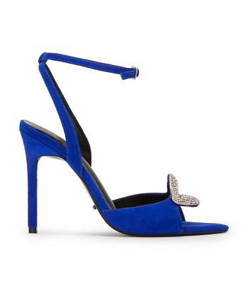 Tony Bianco Moshi Azure Suede 10.5cm Bling Heels Azure | MYDFL32064