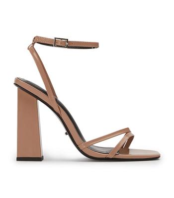 Tony Bianco Nix Latte Hi Shine 10.5cm Block Heels Beige | XMYBH35180