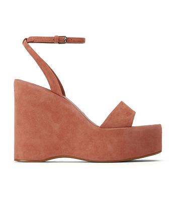 Tony Bianco Vesna Rose Suede 13cm Wedges Rose | AMYDF39383