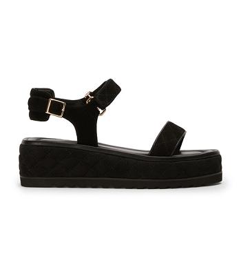 Tony Bianco Zahara Black Suede 6cm Sandals Black | MYDYB69150