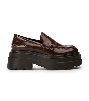 Tony Bianco Zomp Vino Hi Shine 7.5cm Loafers Chocolate | ZMYNQ43081